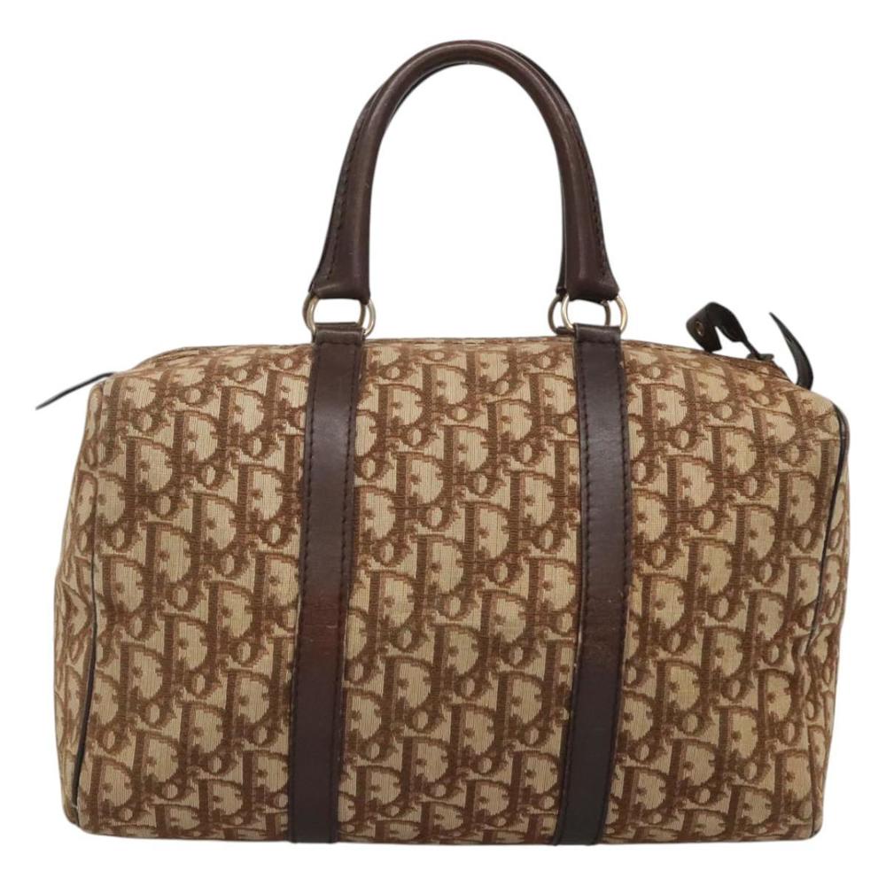 Christian Dior Trotter Canvas Boston Bag Brown Gold Auth 117863 - Picture 2 of 16